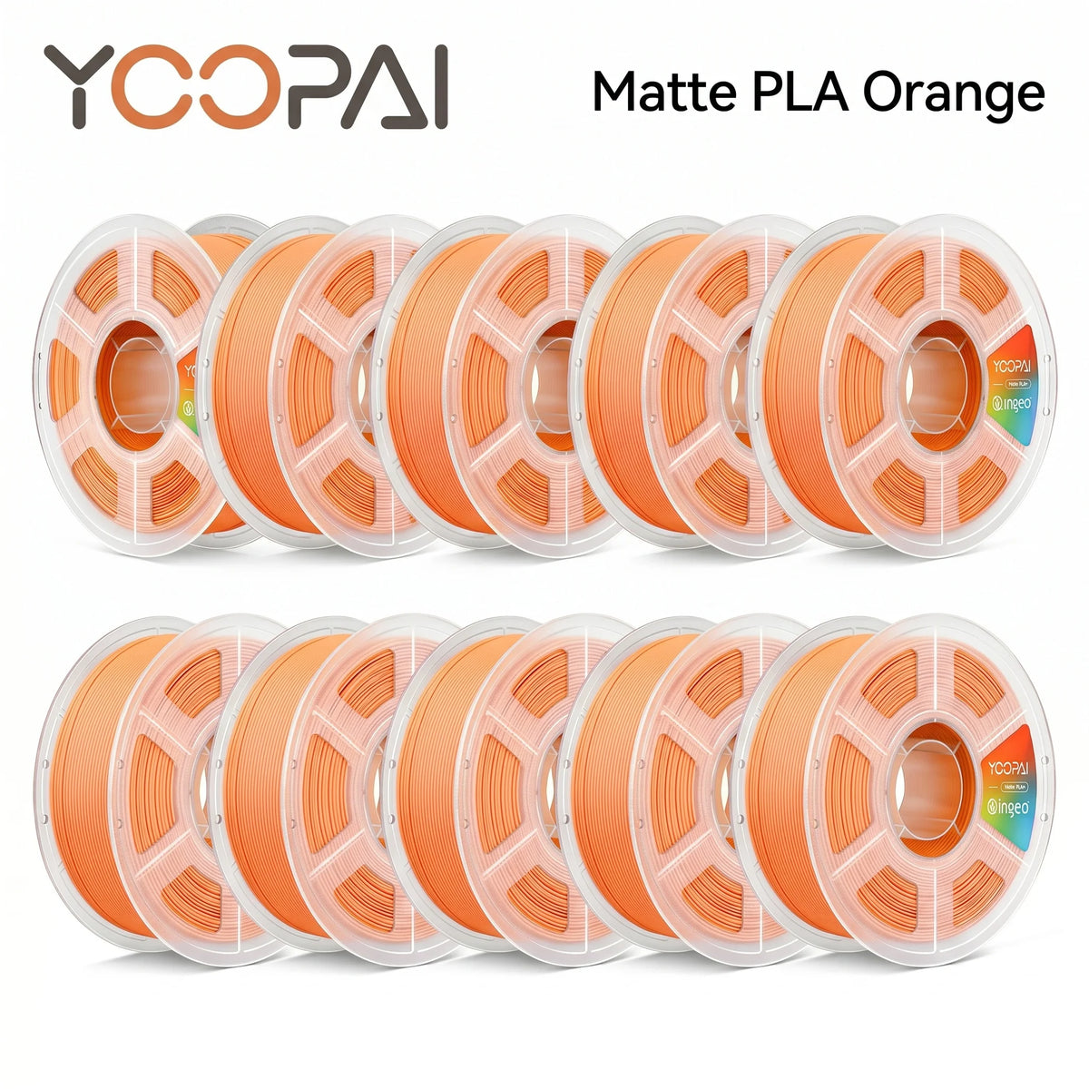 YOOPAI Matte PLA Filament 10kg 1.75mm 3D Printer Filament Soft Matte Finish Low Warping ±0.02mm for 3D Printing