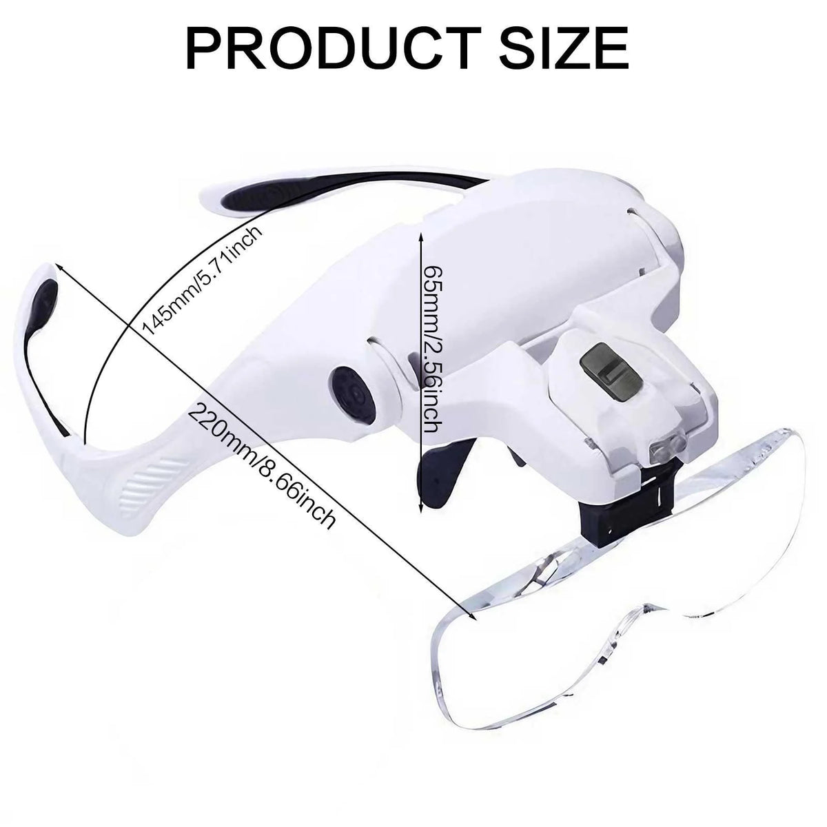 LED Head Mounted Magnifier with Five Adjustable Lenses 1X 15X 2X 25X 35X Hands Free Magnifier for Reading Jewelry Repair Electronics Craft Fine Work Ideal for Soldering Fine Details Ideal for Home DIY Projects and Precision I