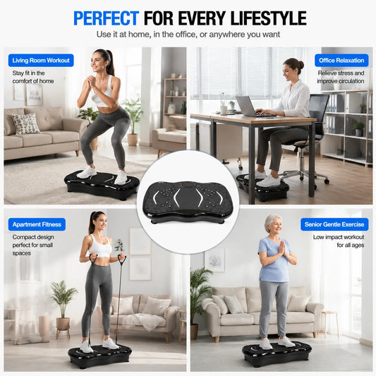 Bluetooth Vibration Plate Fitness Machine, Adjustable Speed Whole Body Shaker for Weight Loss, Muscle Toning & Relaxation, Home Gym Workout Equipment with Foot Massage Pedals