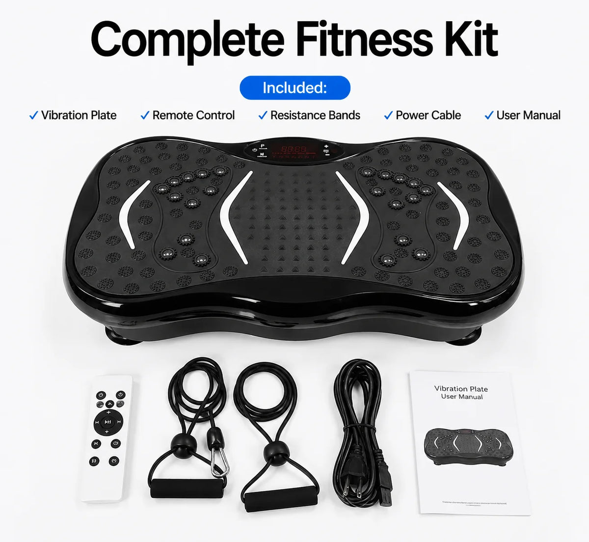 Bluetooth Vibration Plate Fitness Machine, Adjustable Speed Whole Body Shaker for Weight Loss, Muscle Toning & Relaxation, Home Gym Workout Equipment with Foot Massage Pedals