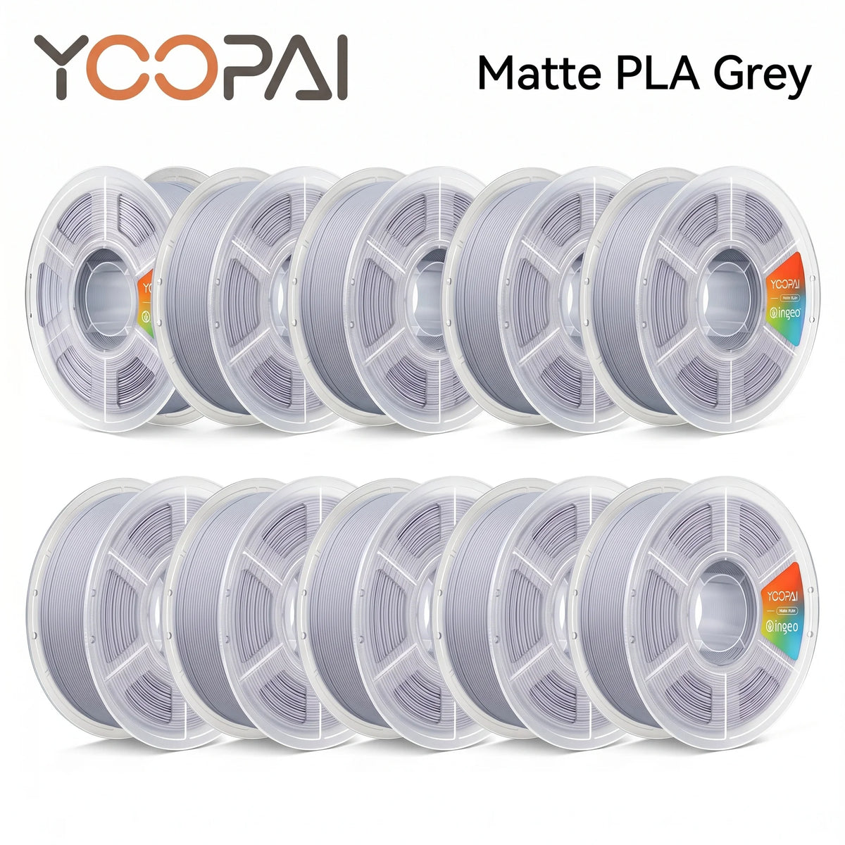 YOOPAI Matte PLA Filament 10kg 1.75mm 3D Printer Filament Soft Matte Finish Low Warping ±0.02mm for 3D Printing
