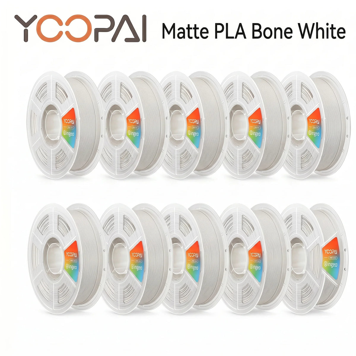 YOOPAI Matte PLA Filament 10kg 1.75mm 3D Printer Filament Soft Matte Finish Low Warping ±0.02mm for 3D Printing