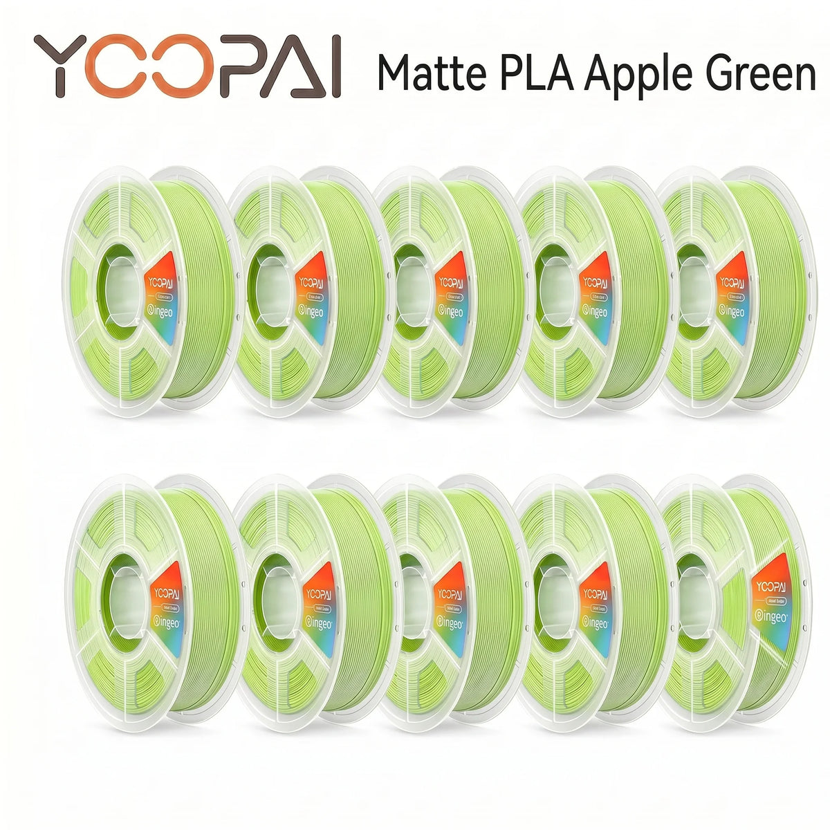 YOOPAI Matte PLA Filament 10kg 1.75mm 3D Printer Filament Soft Matte Finish Low Warping ±0.02mm for 3D Printing