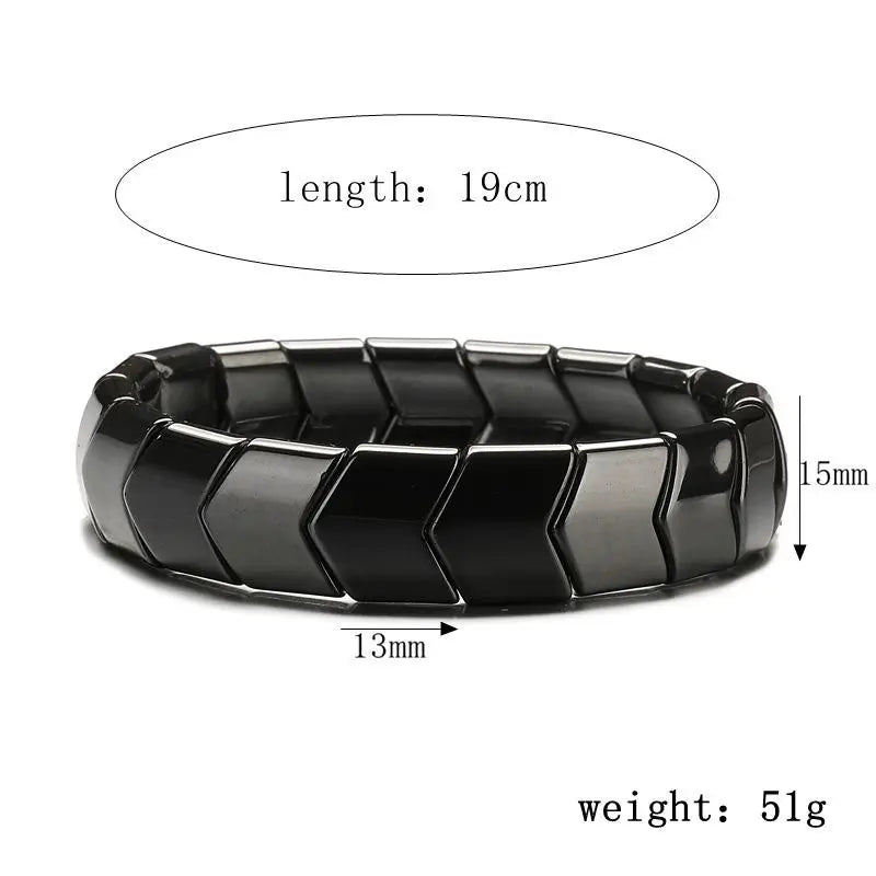 Hot Selling Obsidian Bracelet Irregular Half Moon Beads Black Natural Stone Bracelet Exquisite High-End Men's Fashion Accessorie