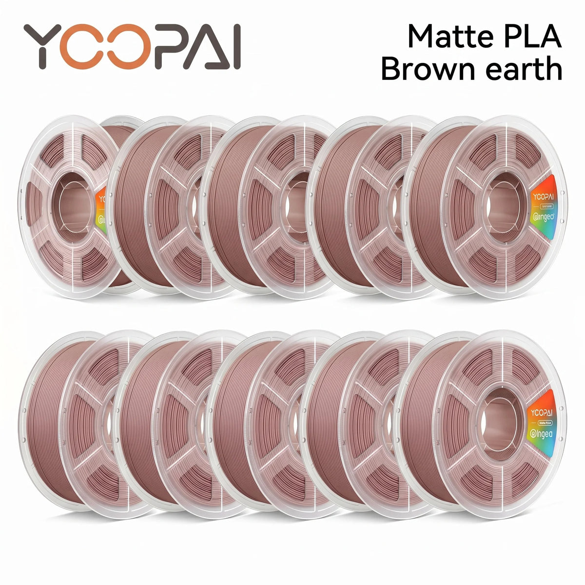 YOOPAI Matte PLA Filament 10kg 1.75mm 3D Printer Filament Soft Matte Finish Low Warping ±0.02mm for 3D Printing