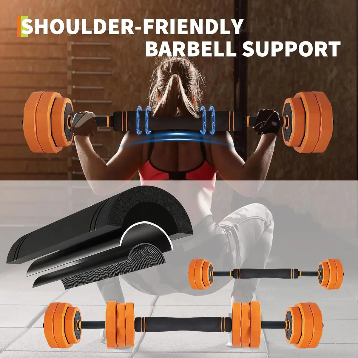 4-in-1 Adjustable Dumbbell Set, Weight Set Used as Dumbbell, Barbell, Kettlebells & Push up Stand, Home Gym Fitness Exercise Equipment for Men Women