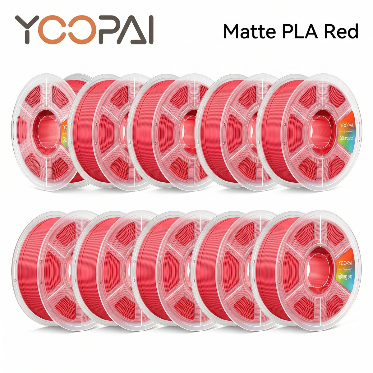 YOOPAI Matte PLA Filament 10kg 1.75mm 3D Printer Filament Soft Matte Finish Low Warping ±0.02mm for 3D Printing