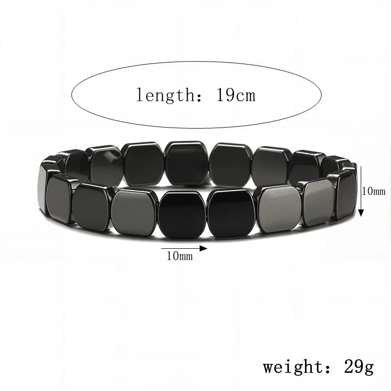 Hot Selling Obsidian Bracelet Irregular Half Moon Beads Black Natural Stone Bracelet Exquisite High-End Men's Fashion Accessorie