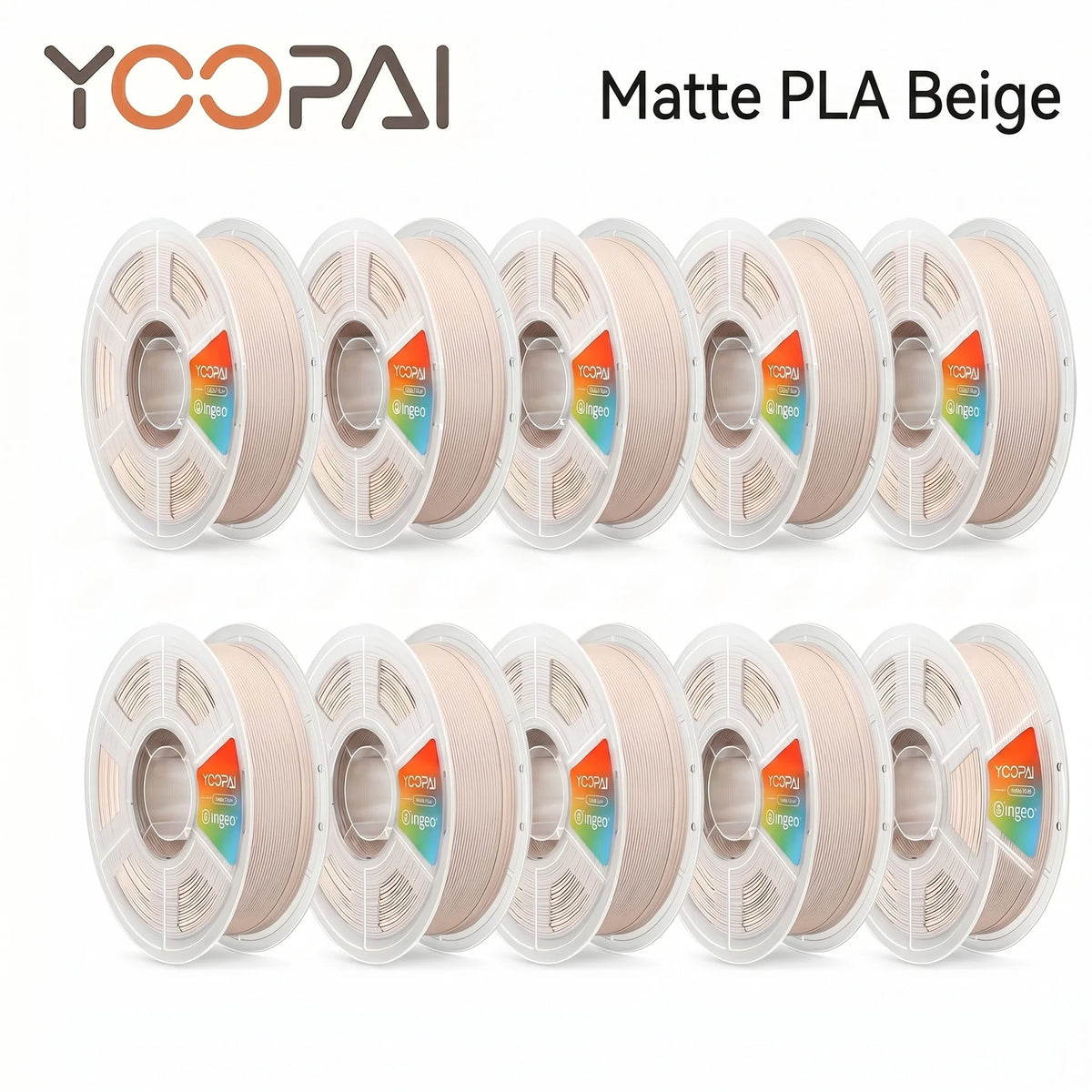 YOOPAI Matte PLA Filament 10kg 1.75mm 3D Printer Filament Soft Matte Finish Low Warping ±0.02mm for 3D Printing
