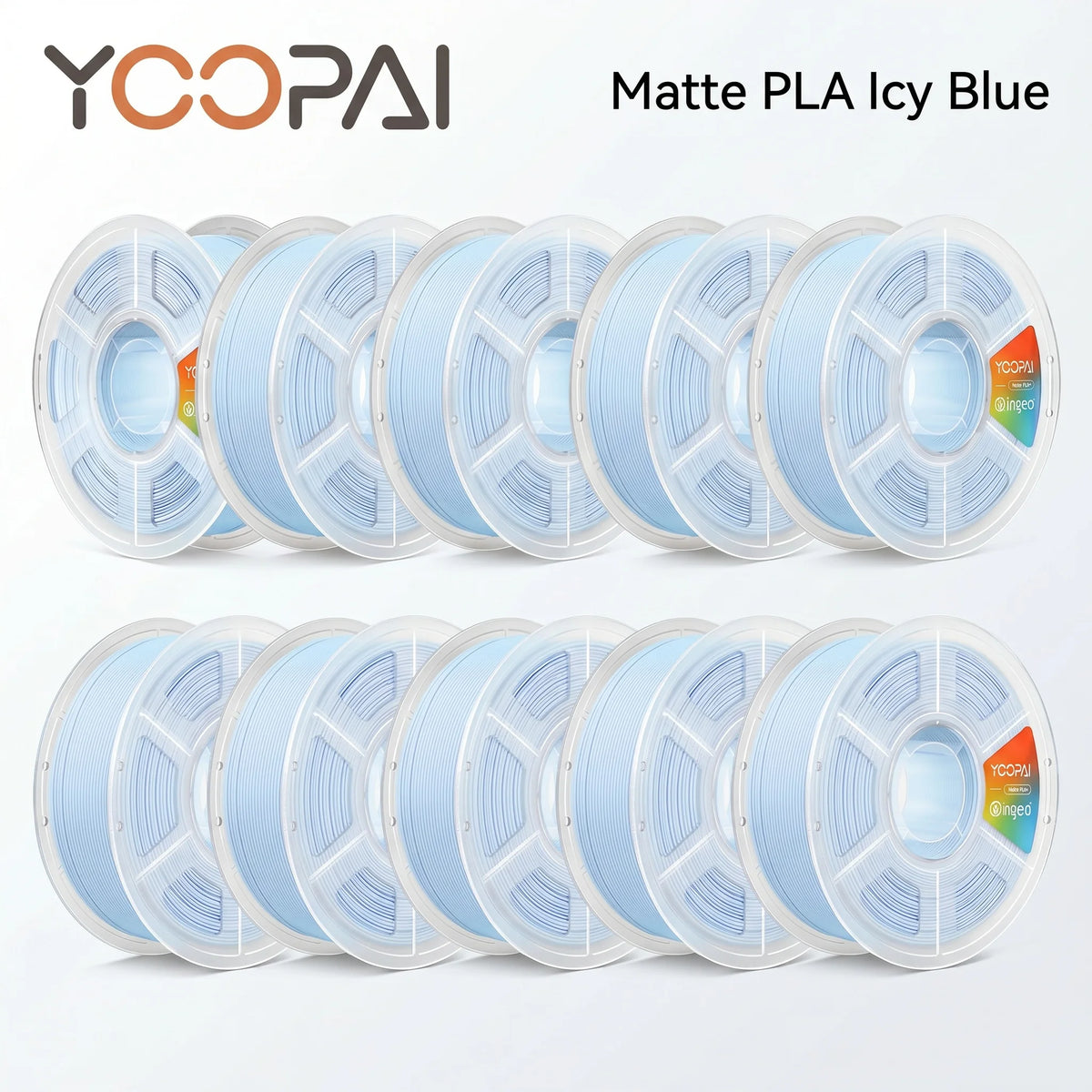 YOOPAI Matte PLA Filament 10kg 1.75mm 3D Printer Filament Soft Matte Finish Low Warping ±0.02mm for 3D Printing