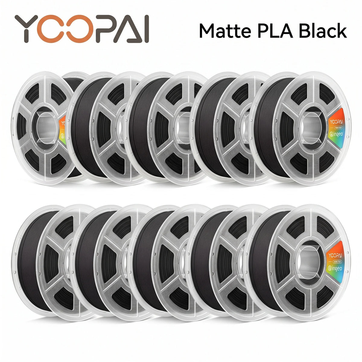 YOOPAI Matte PLA Filament 10kg 1.75mm 3D Printer Filament Soft Matte Finish Low Warping ±0.02mm for 3D Printing