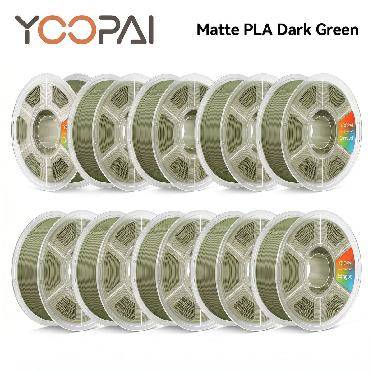 YOOPAI Matte PLA Filament 10kg 1.75mm 3D Printer Filament Soft Matte Finish Low Warping ±0.02mm for 3D Printing
