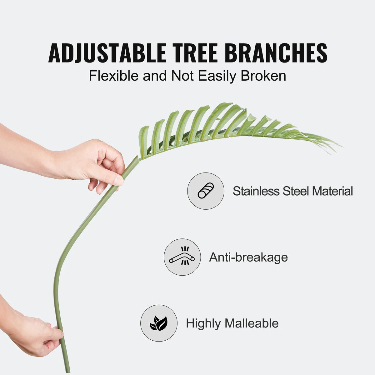 SucceBuy Artificial Palm Tree 4/5/6 FT Tall Faux Plant Secure PE Material & Anti-Tip Tilt Protection Low-Maintenance Plant
