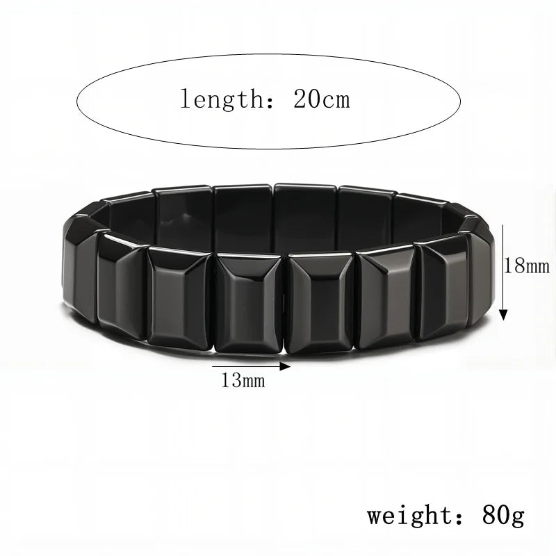 Hot Selling Obsidian Bracelet Irregular Half Moon Beads Black Natural Stone Bracelet Exquisite High-End Men's Fashion Accessorie