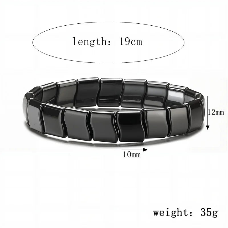 Hot Selling Obsidian Bracelet Irregular Half Moon Beads Black Natural Stone Bracelet Exquisite High-End Men's Fashion Accessorie