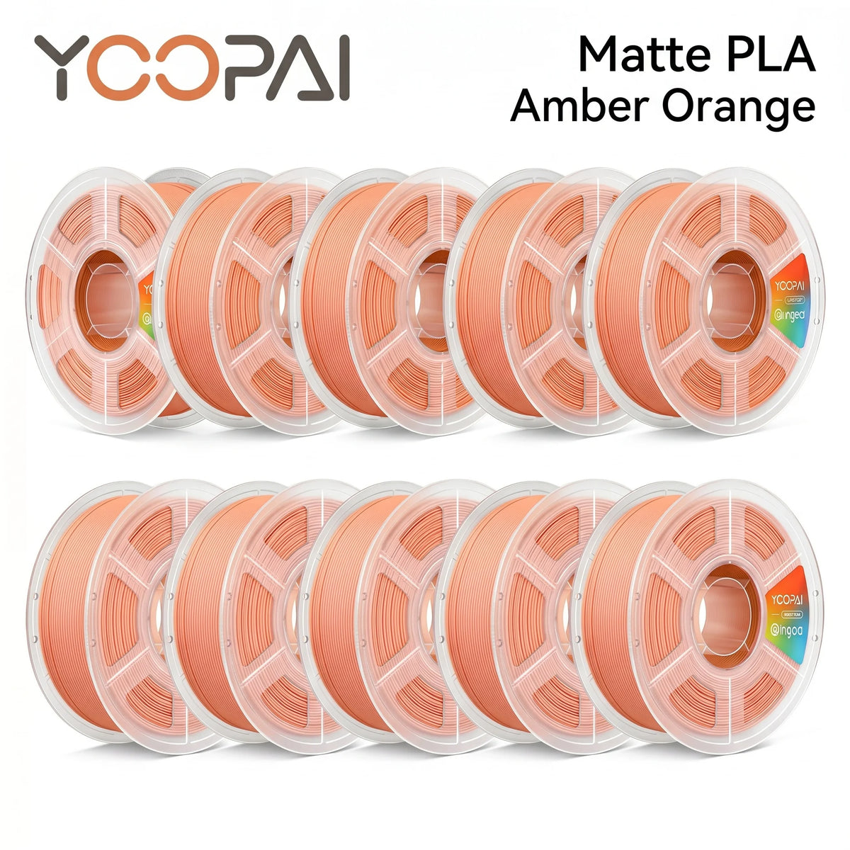 YOOPAI Matte PLA Filament 10kg 1.75mm 3D Printer Filament Soft Matte Finish Low Warping ±0.02mm for 3D Printing