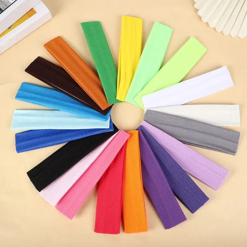 10 Pcs Elastic HairBand Fashion Headbands For Women Solid Color Sports Running Fitness Yoga Hair Bands Makeup Hair Accessories