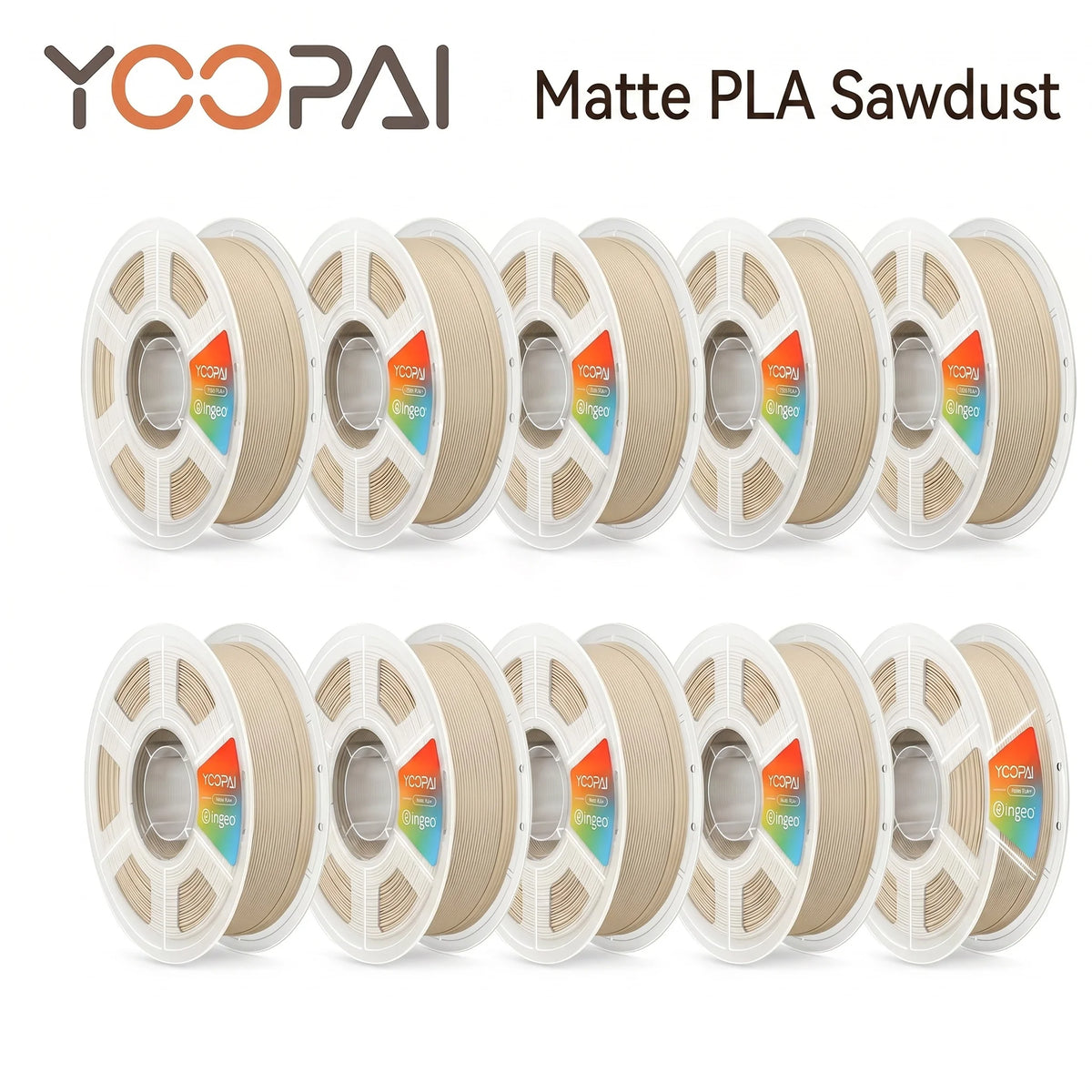 YOOPAI Matte PLA Filament 10kg 1.75mm 3D Printer Filament Soft Matte Finish Low Warping ±0.02mm for 3D Printing