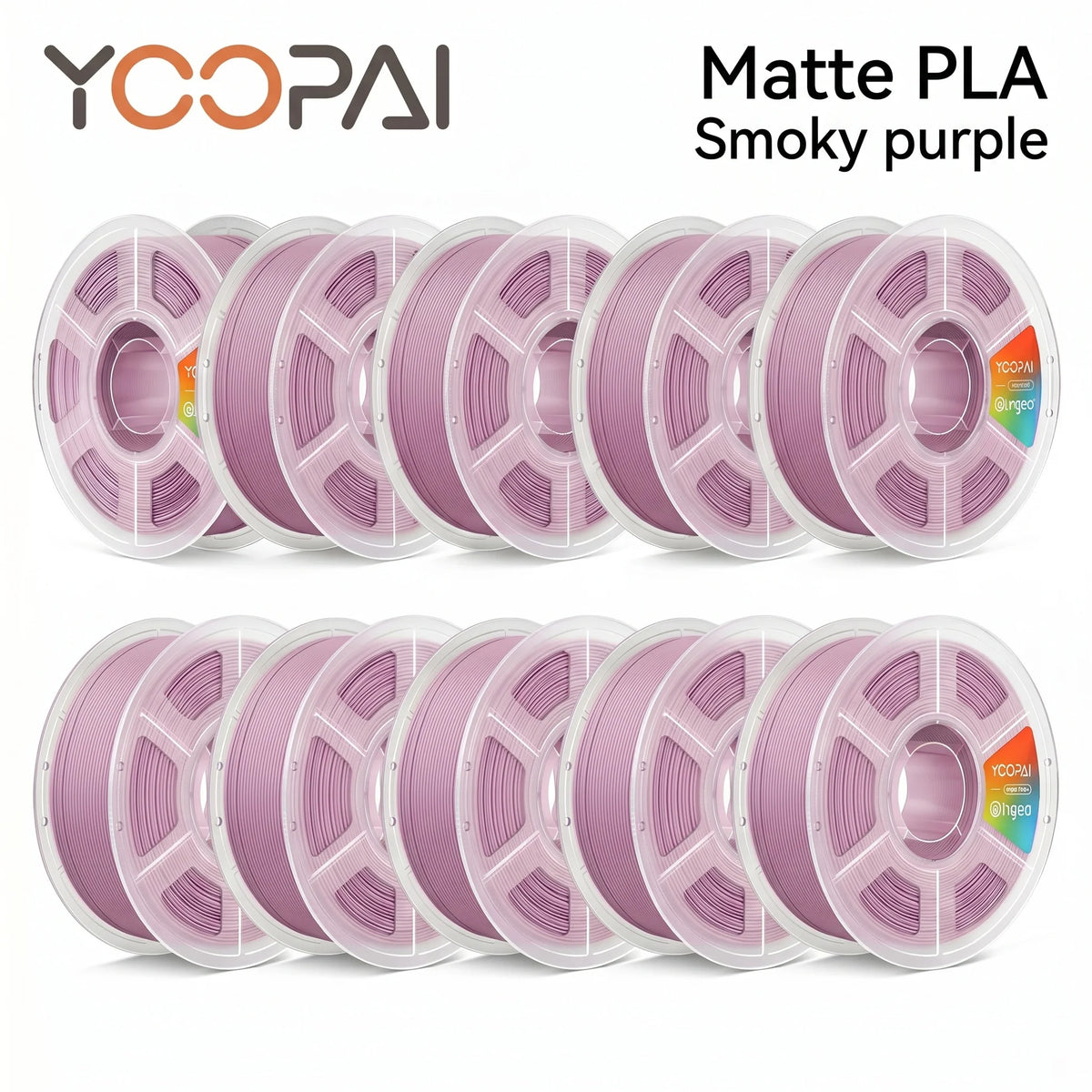 YOOPAI Matte PLA Filament 10kg 1.75mm 3D Printer Filament Soft Matte Finish Low Warping ±0.02mm for 3D Printing