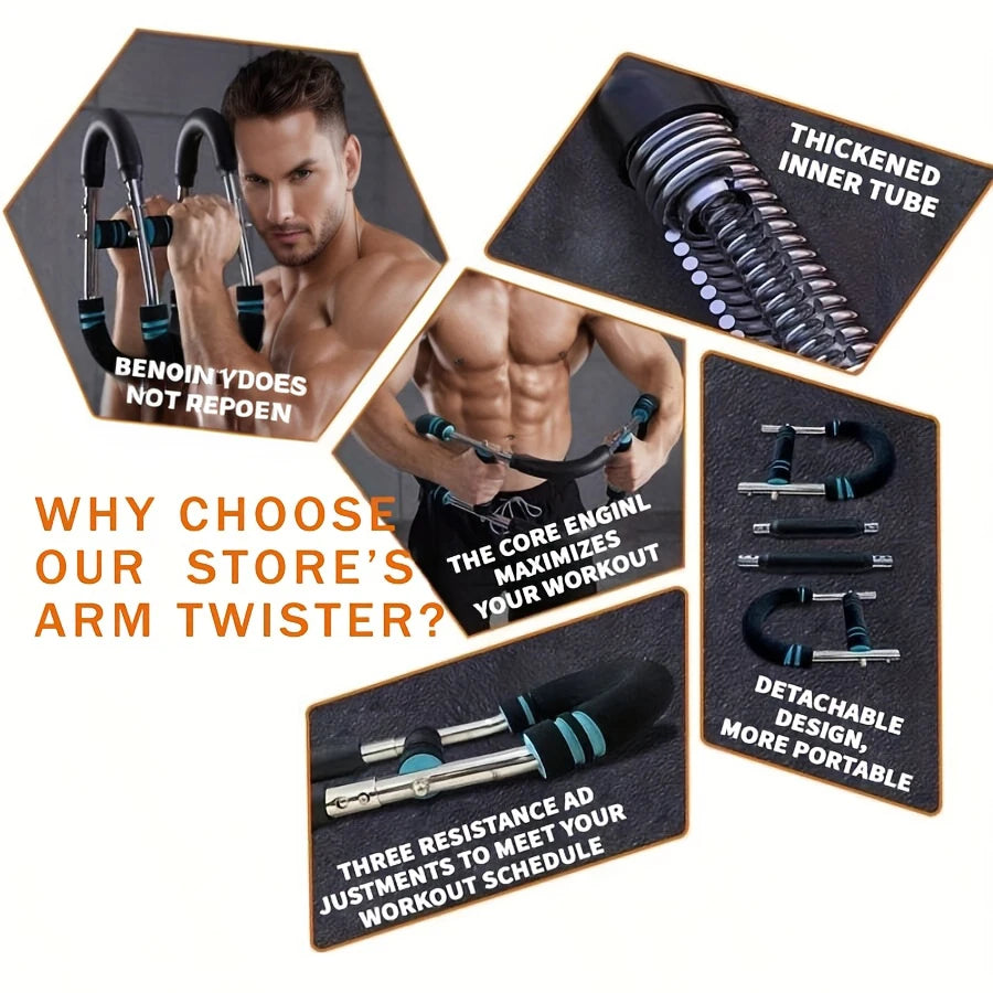 40KG U Shaped Power Twister Bar Hand Gripper Arm Training Equipment Household Fitness Workout Tool For Men And Women