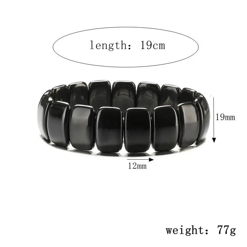 Hot Selling Obsidian Bracelet Irregular Half Moon Beads Black Natural Stone Bracelet Exquisite High-End Men's Fashion Accessorie