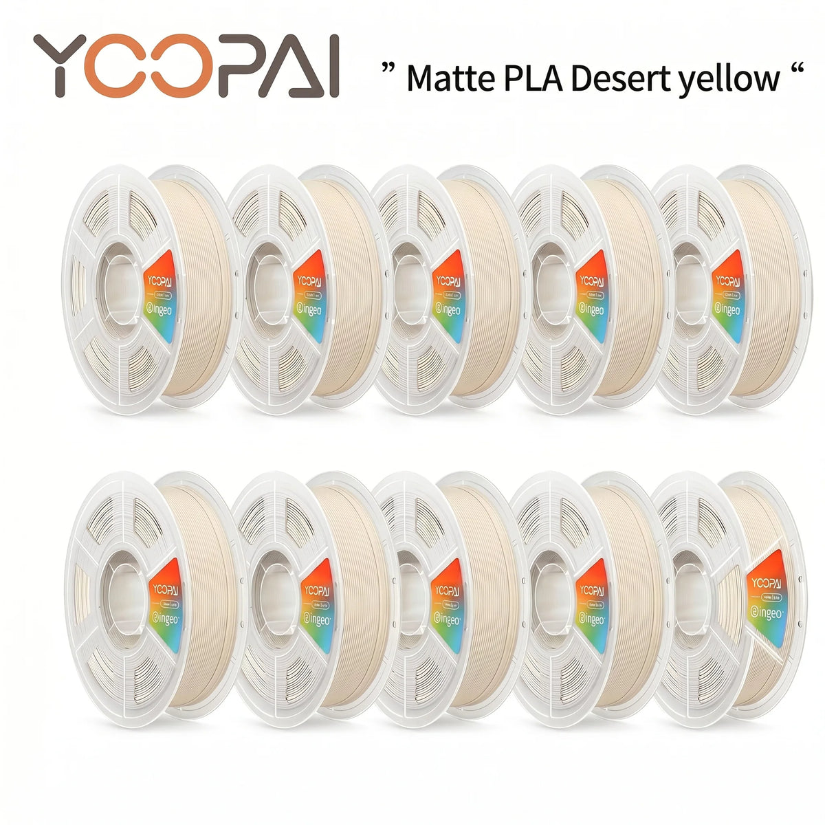 YOOPAI Matte PLA Filament 10kg 1.75mm 3D Printer Filament Soft Matte Finish Low Warping ±0.02mm for 3D Printing