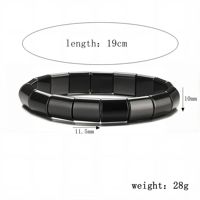 Hot Selling Obsidian Bracelet Irregular Half Moon Beads Black Natural Stone Bracelet Exquisite High-End Men's Fashion Accessorie