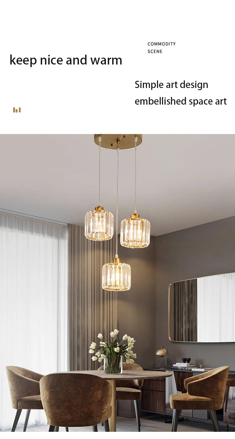Minimalist Modern K9 Crystal Ceiling Lamp Nordic Staircase Chandelier Creative Living Dining Room Fixtures Hanging Pandent Light