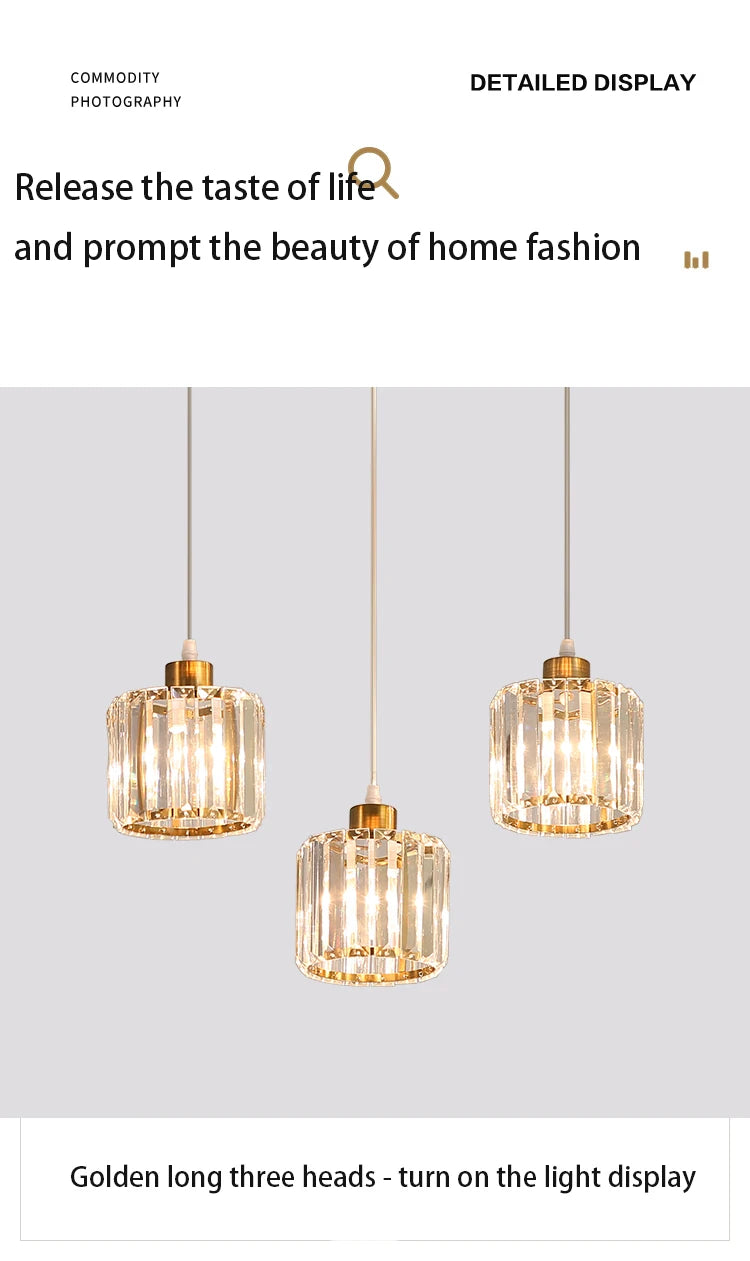 Minimalist Modern K9 Crystal Ceiling Lamp Nordic Staircase Chandelier Creative Living Dining Room Fixtures Hanging Pandent Light